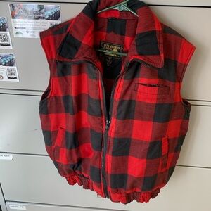 Branded Lion red and black checkered vest